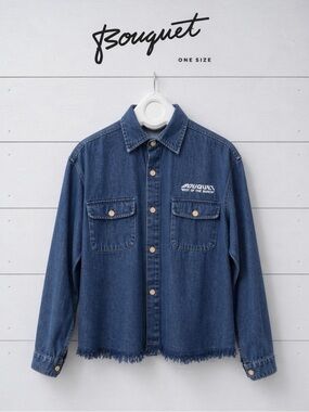 BOUQUET “Best of the Bunch” Blue Denim Button-Up Jacket – One Size S to L